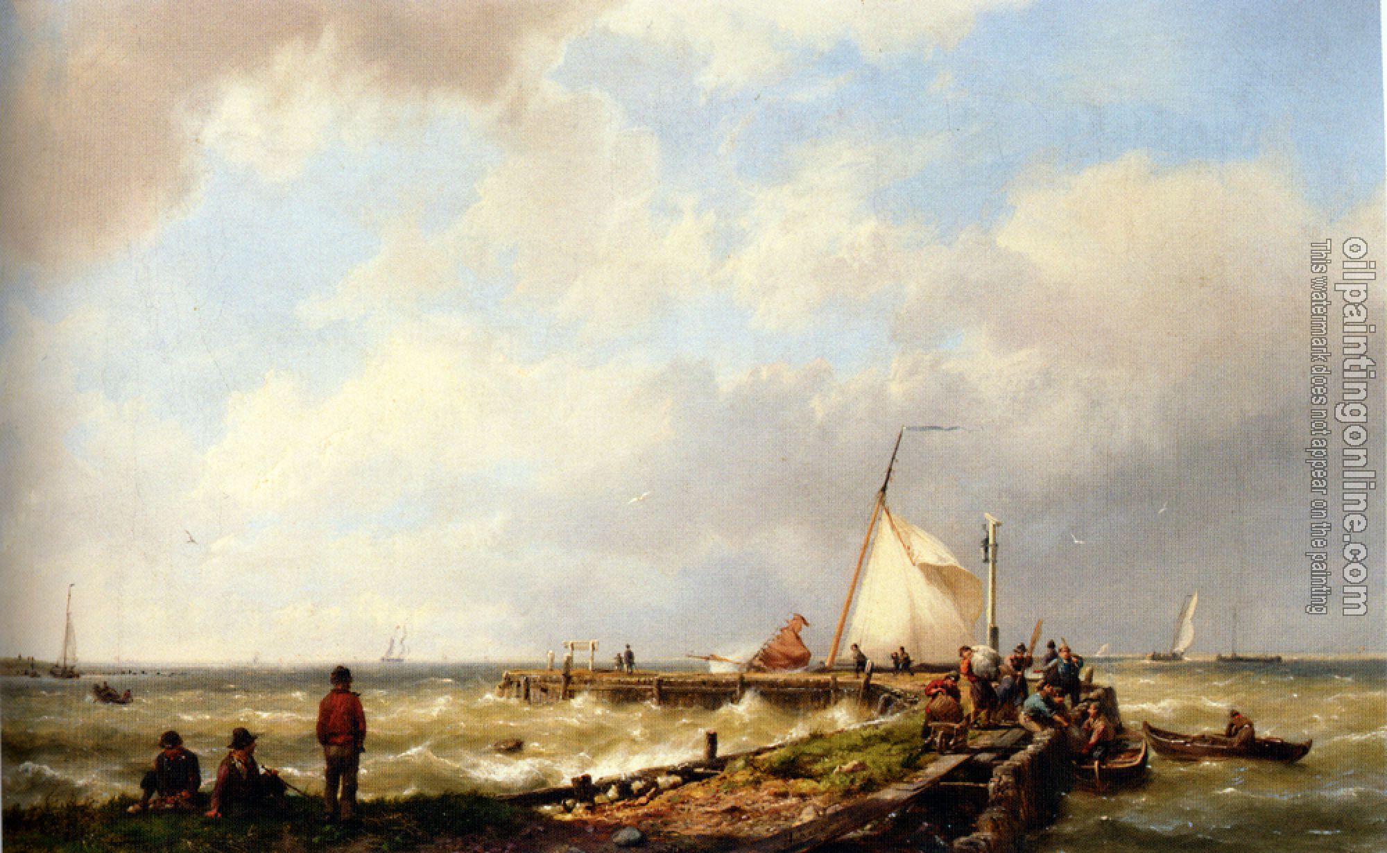 Johannes Hermanus Koekkoek - Bringing in the Catch